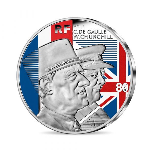 10 Euro Frankreich De Gaulle & Churchill 2021 Silber PP
