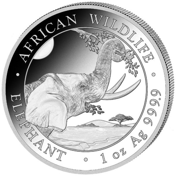 100 Shillings Somalia Elephant 1oz 2023 Silber St