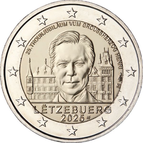 2 Euro Luxemburg 25 Jahre Großherzog Henri 2025 CN bfr