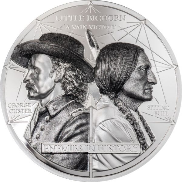 1000 MNT Mongolei Enemies in History Custer vs Sitting Bull 2026 Ag PP