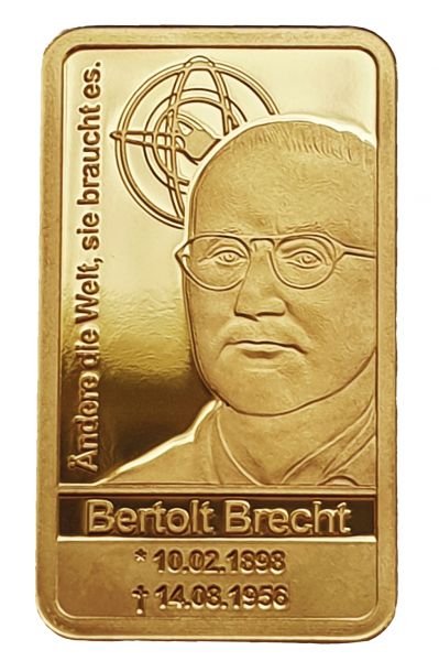 Bertolt Brecht Goldbarren 0,5 g PL