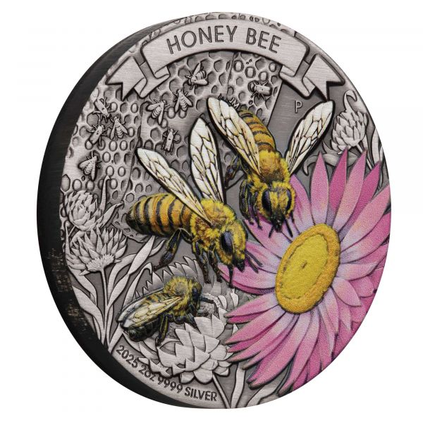 2 Dollar Australien Honey Bee 2025 Silber Antique Finish