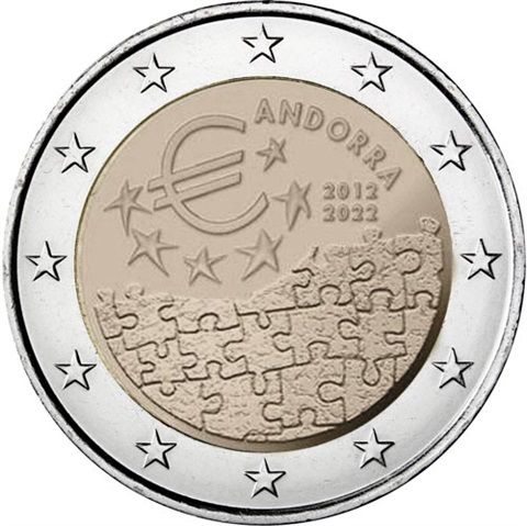 2 Euro Andorra 10 J. Beschluss der Euroeinführung 2022 CN ST