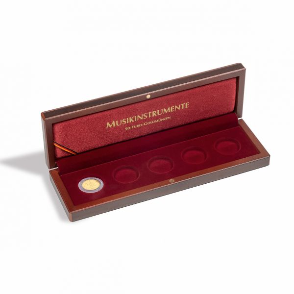 Münzetui VOLTERRA für 5 dt. 50-Euro-Goldmünzen „Musikinstrumente“ in Kapseln