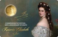 3.000 Francs Tschad Kaiserin Elisabeth - Sisi Coincard Gold 3.000 Francs Tschad Kaiserin Elisabeth - Sisi Coincard Gold