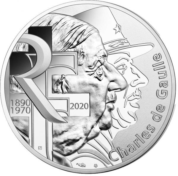 10 Euro Charles de Gaulle - Persönlichkeit 2020 Silber St