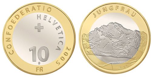 10 CHF Jungfrau 2005 CN st