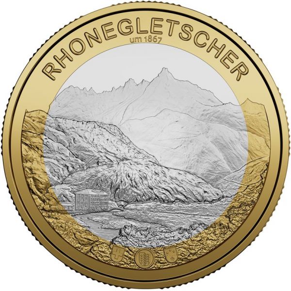 10 CHF Schweiz Rhonegletscher 2024 CuNi St