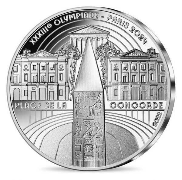 10 Euro Frankreich Olympia - Place de la Concorde 2022 Silber PP