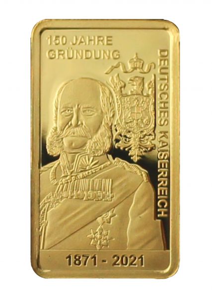 150 J. Gründung Deutsches Kaiserreich Goldbarren 0,5 g PL