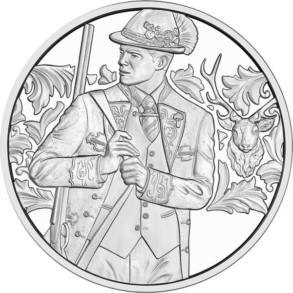 10 Euro Österreich Anpirschen - Horn 2026 Silber handgehoben