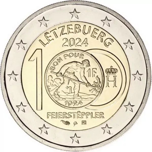 2 Euro Luxemburg 100 Jahre Feiersteppler 2024 CN bfr