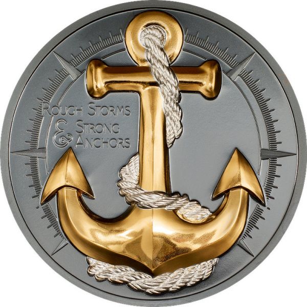 10 Dollars Cook Islands Anchor - Rough Storms 2025 Silber PP