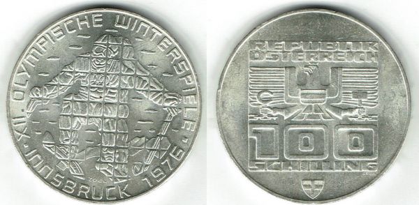 100 ATS Oly Winterspiele Innsbruck 3 Wien Ag Vz