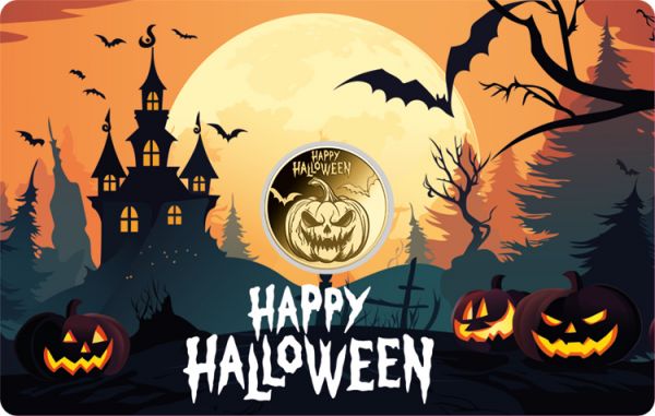 3.000 Francs Tschad Happy Halloween Coincard Gold