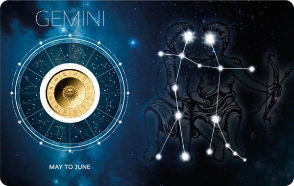 3.000 Francs Tschad Zodiac Signs "Zwillinge" Gold