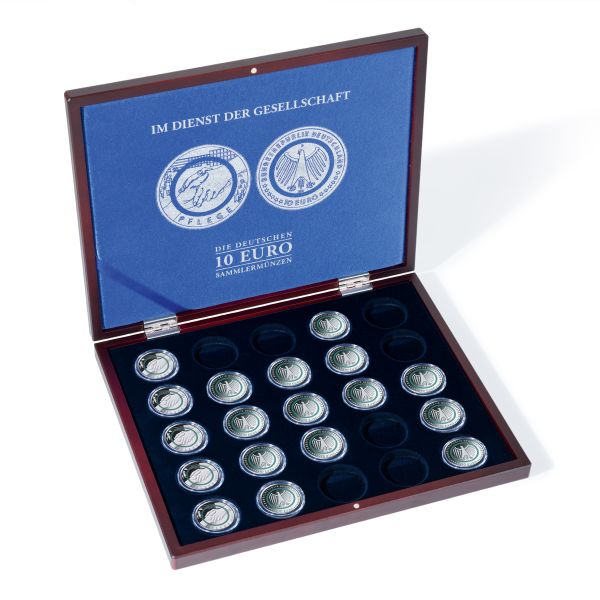 Münzkassette 25x dt. 10-Euro-Sammlermünzen "Im Dienst der Gesellschaft" in Kapseln