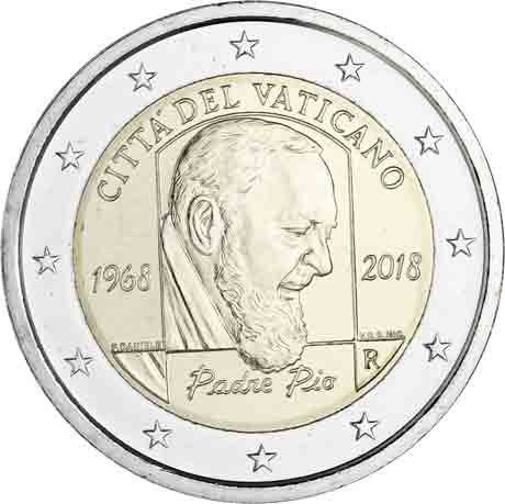 2 € Vatikan "50. Jahrest. d. Todes von Padre Pio" 2018 CN St