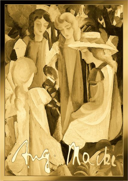3.000 Francs Tschad August Macke I Vier Mädchen CC Gold