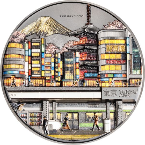 10 Dollars Cook Islands 3 Levels of Japan 2026 Silber BP