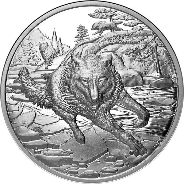 20 Dollar Kanada Grey Wolf - Great Hunters 2025 Silber PP