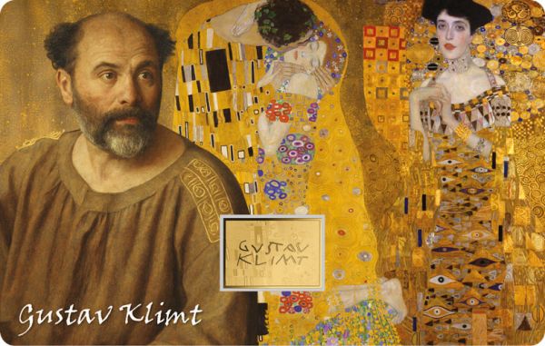 1.000 Francs Gabun Klimt Collage Coincard Gold