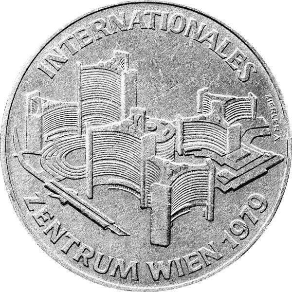 100 ATS Österreich Internationales Zentrum Wien 1979 Ag Vz