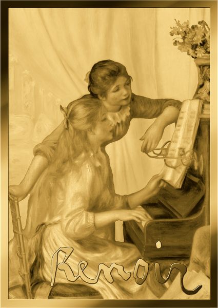 3.000 Francs Tschad Renoir III Mädchen am Klavier CC Gold