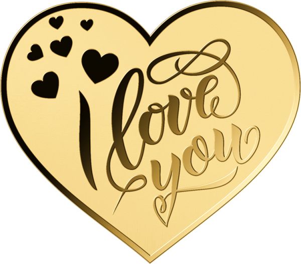 5.000 Francs Tschad Shape Herz "I love you" Gold 1/200 oz