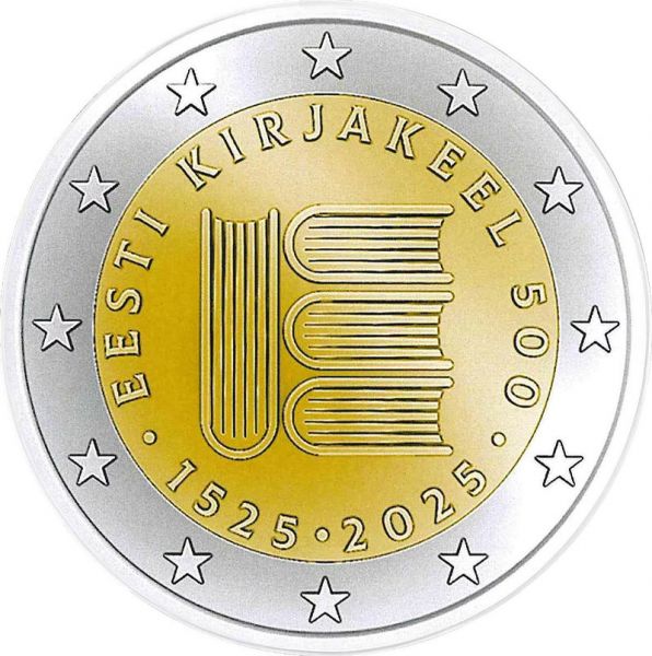 2 Euro Estland 500 J. Textdruck in estnischer Sprache 2025 CN bfr