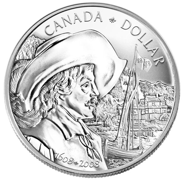 1 Dollar Kanada 400 Jahre Stadt Quebec 2008 Silber St