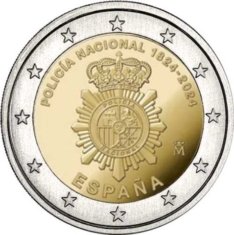 2 Euro Spanien Nationales Polizeikorps 2024 CN bfr