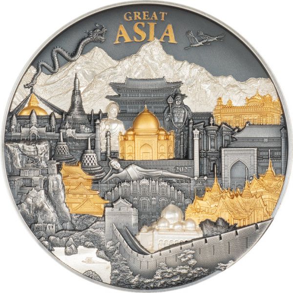 20 Dollars Cook Islands Hidden Treasure Great Asia 2027 Silber PP