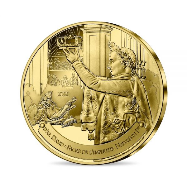 1/4 Euro Frankreich Louvre - Krönung Napoleons 2021 CN St