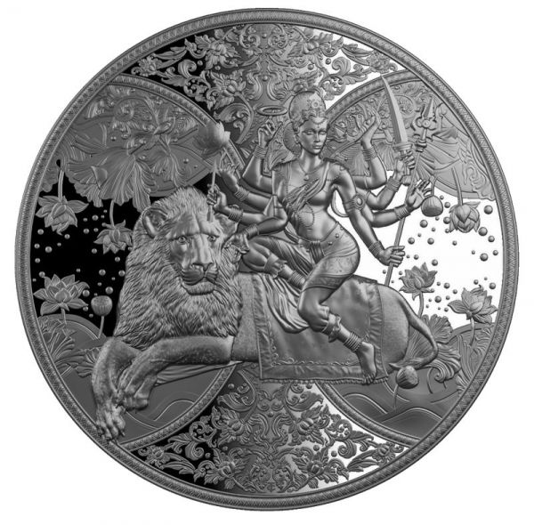 2000 CFA Kamerun Durga Hindu Religion 2023 Silber St