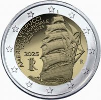 2 Euro Italien Weltreise der Amerigo Vespucci 2025 CuNi bfr 2 Euro Italien Weltreise der Amerigo Vespucci 2025 CuNi bfr