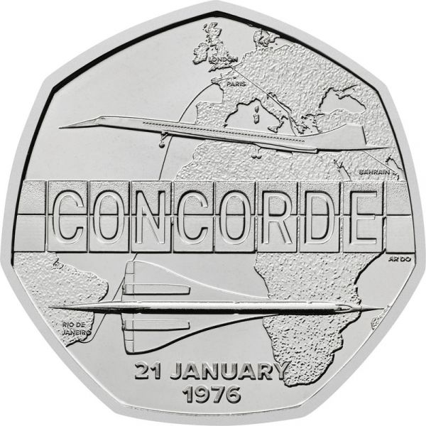 50 Pence Großbritannien Concorde 2026 CN St Blister