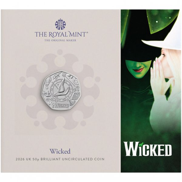 50 Pence Großbritannien Wicked 2026 CN St Blister