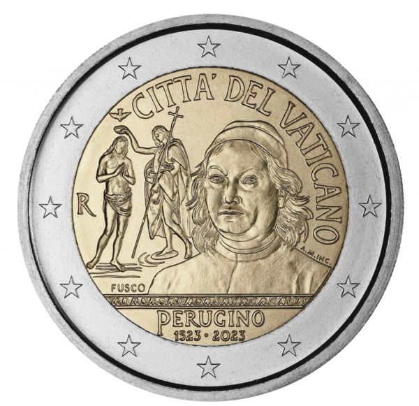 2 Euro Vatikan 500. Todestag Pietro Perugino 2023 CN St