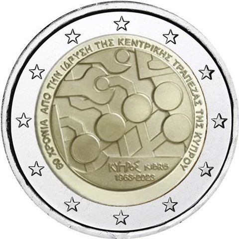 2 Euro Zypern 60 Jahre Zentralbank 2023 CN bfr
