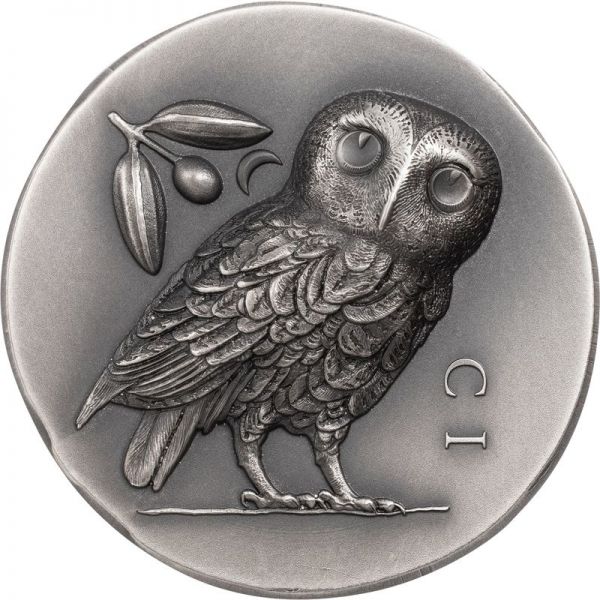 5 Dollars Cook Islands Athener Eule 2021 Silber AF