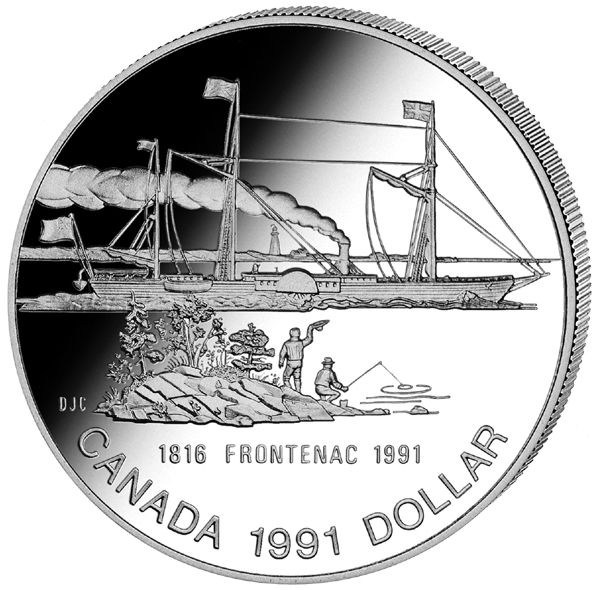 1$ Kanada Schiff Frontenac 1991 Ag St