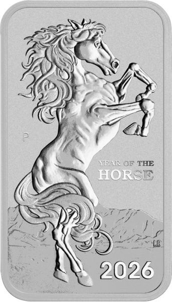 1 Dollar Australien Lunar Jahr des Pferdes - Barren 2026 Silber St