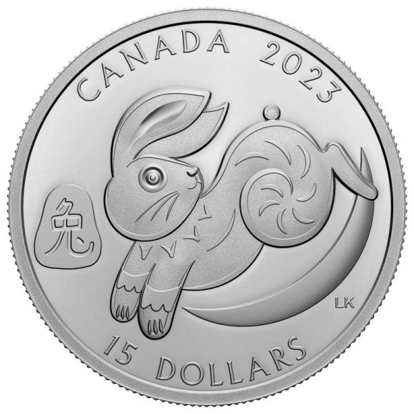 15 Dollar Kanada Jahr des Hasen 2022 1oz Silber PP