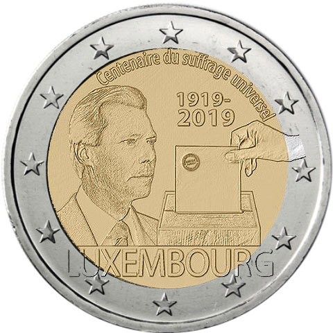 2 Euro Luxemburg "100 J. Allgemeines Wahlrecht" 2019 CN bfr