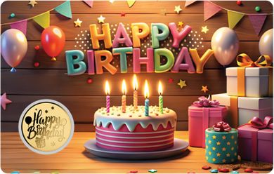 1.000 Francs Gabun Happy Birthday Cake Coincard Gold