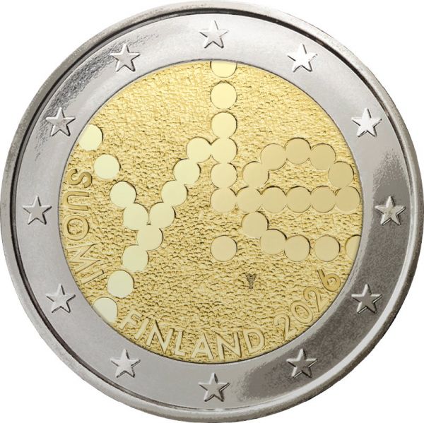 2 Euro Finnland 100 J. Finnischer Rundfunk Yleisradio 2026 CN bfr