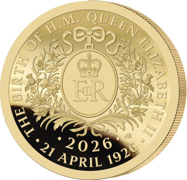5 Pfund Alderney 100. Anniv. Queen Elizabeth II Gold 2026