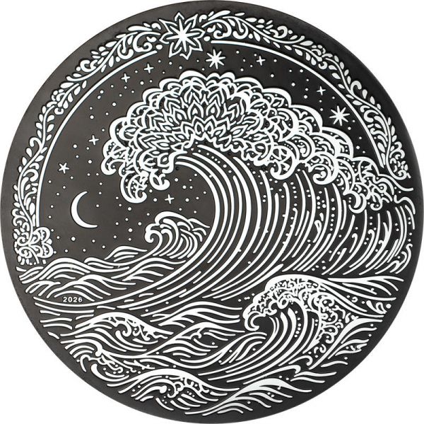 5 Dollars Cook Islands Wave - Welle vor Kanagawa 2026 Silber OB