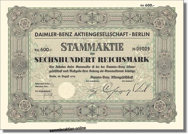 Histor. Wertpapier DAIMLER BENZ Aktie 1934
